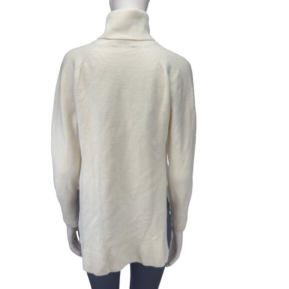 PHILLIP LIM Textured Designer Knitted Wool White Cream Turtleneck Sweater sz S - Picture 11 of 12